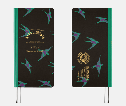 Hightide USA Planners PREORDER - Hobonichi Techo 2027 Weeks Natal Design: Lucky Swallow