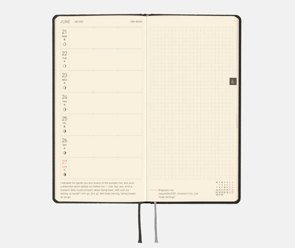 Hightide USA Planners PREORDER - Hobonichi Techo 2027 Weeks Paper Series: Black Argyle