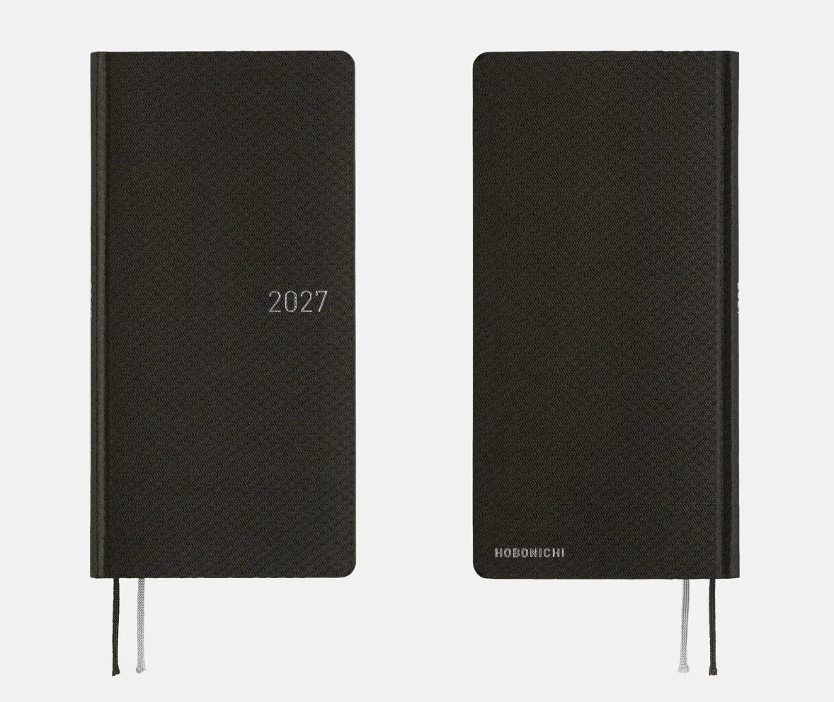 Hightide USA Planners PREORDER - Hobonichi Techo 2027 Weeks Paper Series: Black Argyle