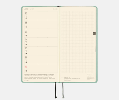 Hightide USA Planners PREORDER - Hobonichi Techo 2027 Weeks Paper Series: Frosty Jade