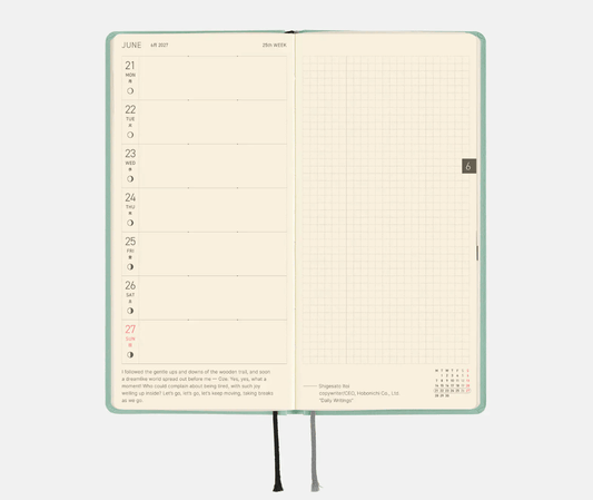 Hightide USA Planners PREORDER - Hobonichi Techo 2027 Weeks Paper Series: Frosty Jade