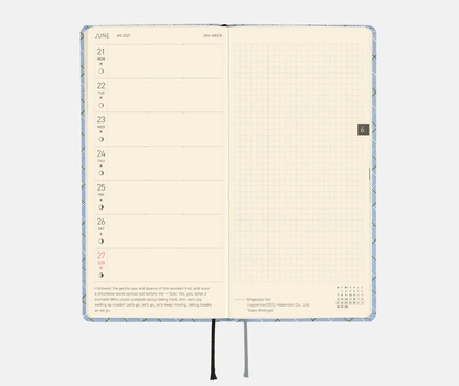 Hightide USA Planners PREORDER - Hobonichi Techo 2027 Weeks Shirt Fabric: Graph Plaid