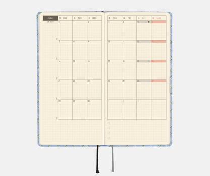 Hightide USA Planners PREORDER - Hobonichi Techo 2027 Weeks Shirt Fabric: Graph Plaid