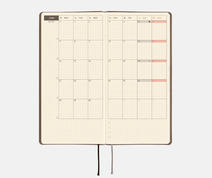 Hightide USA Planners PREORDER - Hobonichi Techo 2027 Weeks Smooth: Cafe au Lait