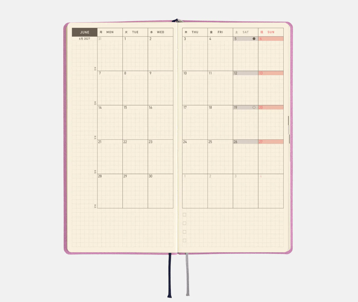 Hightide USA Planners PREORDER - Hobonichi Techo 2027 Weeks Smooth: Lavender Milk