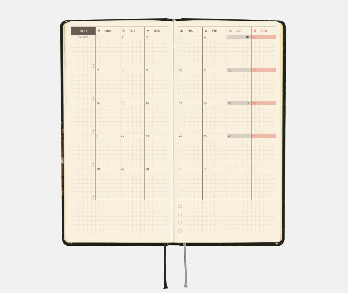 Hightide USA Planners PREORDER - Hobonichi Techo 2027 Weeks tanakadaisuke: Starlight