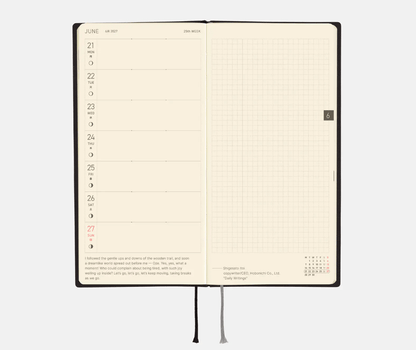 Hightide USA Planners PREORDER - Hobonichi Techo 2027 Weeks White Line: Black