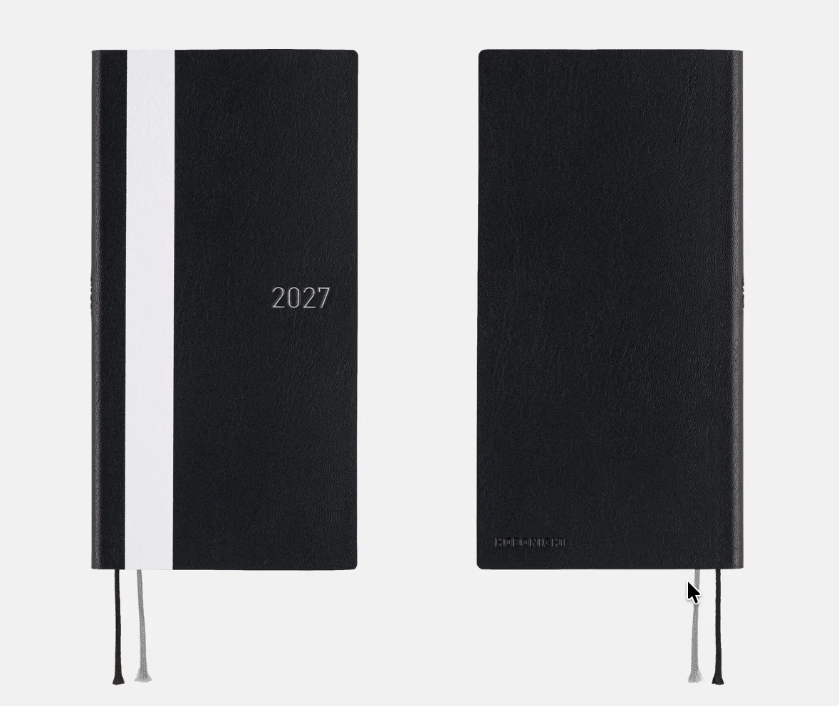 Hightide USA Planners PREORDER - Hobonichi Techo 2027 Weeks White Line: Black