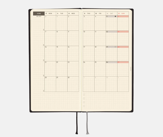 Hightide USA Planners PREORDER - Hobonichi Techo 2027 Weeks White Line: Black