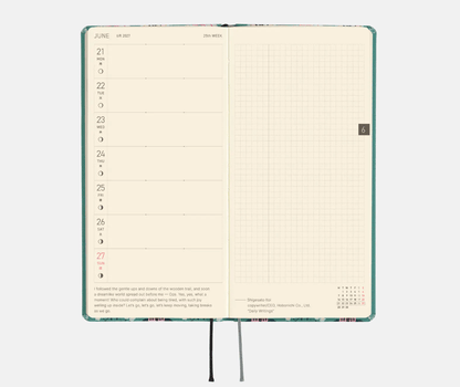Hightide USA Planners PREORDER - Hobonichi Techo 2027 Weeks Yumi Kitagishi: White Cat Wallpaper