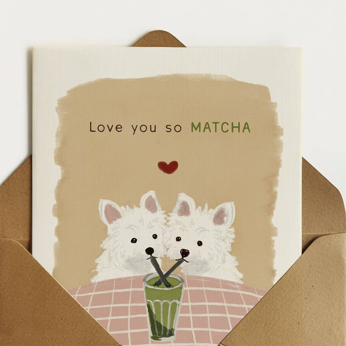HOSHI Love You So Matcha Card | Cute Dog Love Card | Matcha Illust