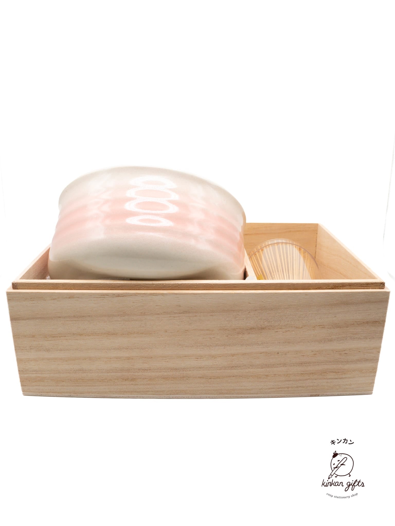 ISHIMARU TOGEI Co., Ltd. Hasami-ware - Pink Blast - Matcha Bowl with Whisk