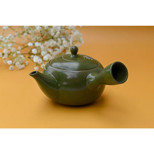 Japanese Handmade Flowered Teapot with Strainer - 12 fl oz