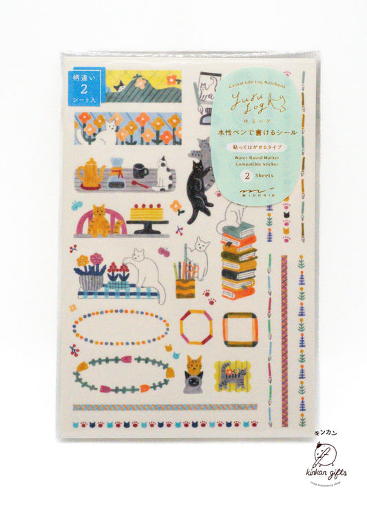 JPT Cat (2) Yuru Log Sticker Sheets