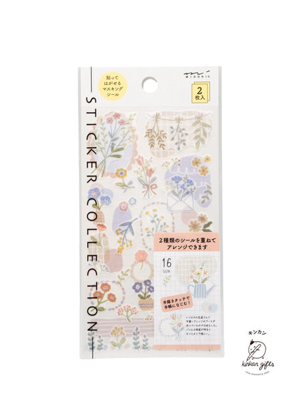 JPT Flower (2 sheet) Midori - Sticker Collection