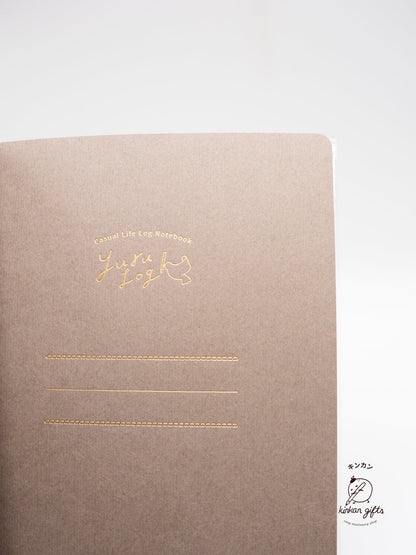 JPT Journals Midori Yuru Log Notebook - B6 - MD Cream - 5 mm Dotted - Cat