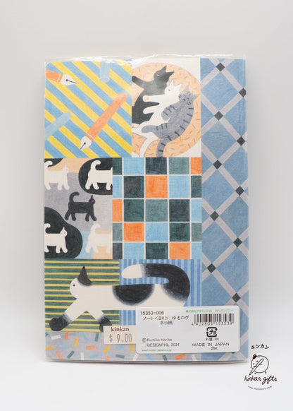 JPT Journals Midori Yuru Log Notebook - B6 - MD Cream - 5 mm Dotted - Cat