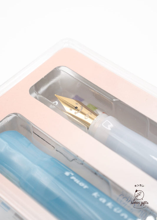 JPT Light Blue / Medium Kakuno Fountain Pen Madoromi Gold Nib