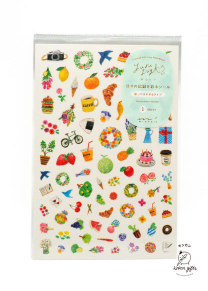 JPT Motif (1 sheet) Yuru Log Sticker Sheets