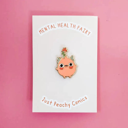 Just Peachy Press enamel pin Mental Health Fairy Pin