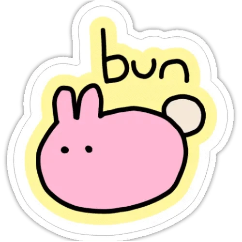 Just Peachy Press Vinyl Stickers Bun - Poorly Drawn Bunny 2" Vinyl Sticker