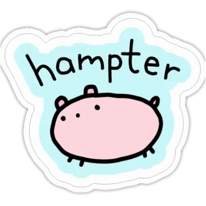 Just Peachy Press Vinyl Stickers Hampter - Poorly Drawn Hamster 2" Vinyl Sticker