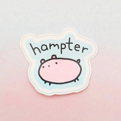 Just Peachy Press Vinyl Stickers Hampter - Poorly Drawn Hamster 2" Vinyl Sticker