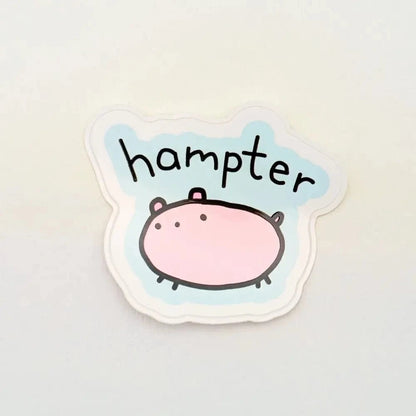 Just Peachy Press Vinyl Stickers Hampter - Poorly Drawn Hamster 2" Vinyl Sticker