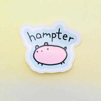 Just Peachy Press Vinyl Stickers Hampter - Poorly Drawn Hamster 2" Vinyl Sticker