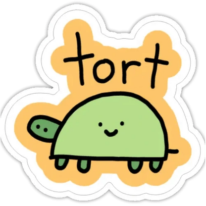 Just Peachy Press Vinyl Stickers Tort - Poorly Drawn Turtle 2" Vinyl Sticker