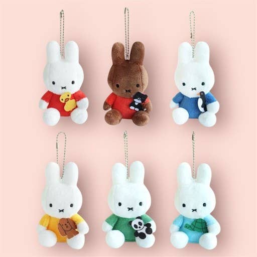 K_Wonderland All Colors Limited Miffy Plush with lovely animal  Keychain Bag Charm