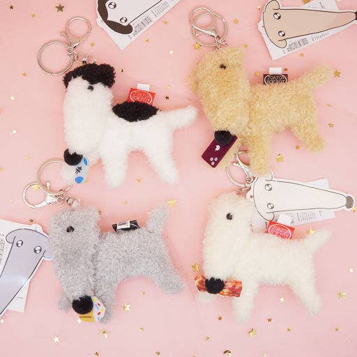 K-Wonderland Borzoi Running Dog Plush Keychain Bag Charm – 12cm