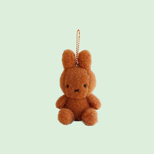 K-Wonderland Brown Miffy Creamy Plush Bag Charm, Key chain holder - 8cm