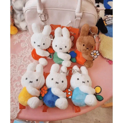 K-Wonderland Keychains Miffy & Friends with Flower Plush Key Chain bag Charm