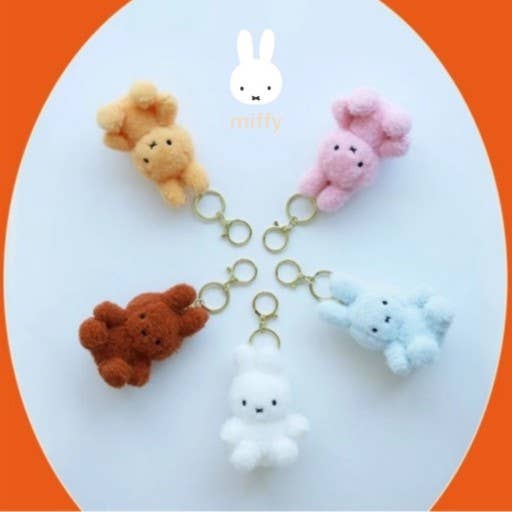 K-Wonderland Miffy Creamy Plush Bag Charm, Key chain holder - 8cm