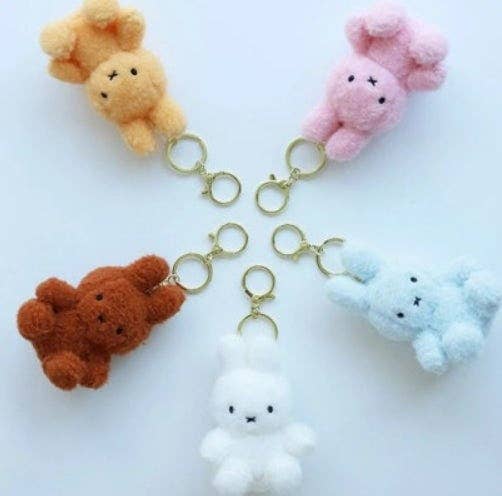K-Wonderland Miffy Creamy Plush Bag Charm, Key chain holder - 8cm