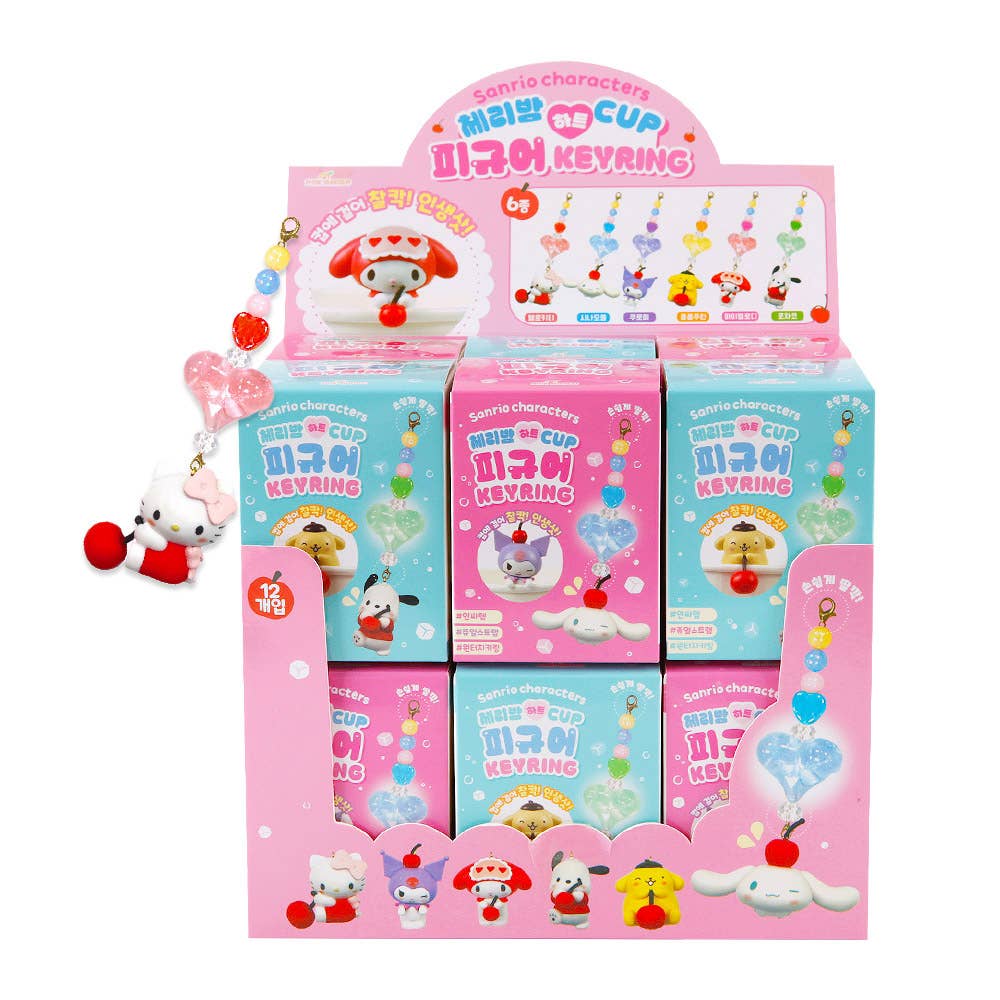 K-Wonderland Restock! Sanrio Cherry  Heart Cup Figure Keyring – Blind Box