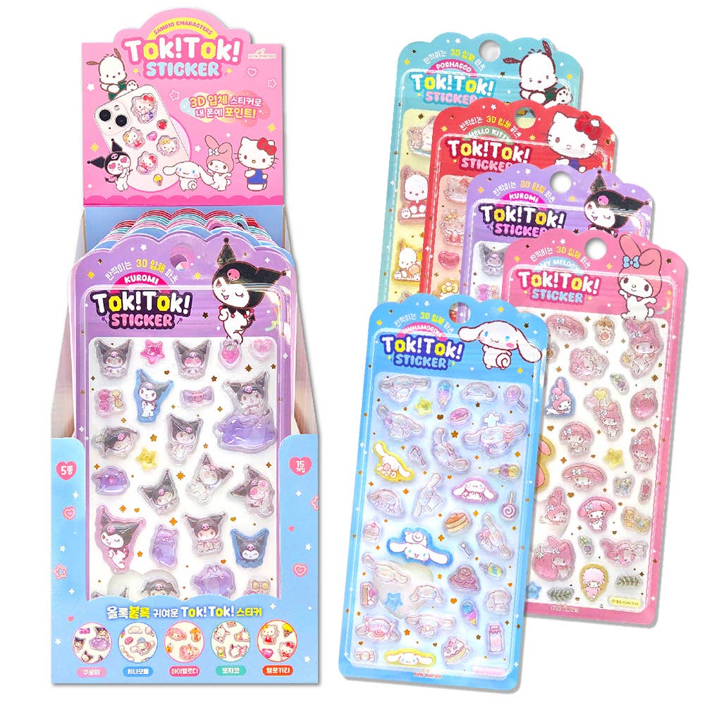 K-Wonderland Sanrio Characters Tok! Tok! 3D Water Candy BonBon Stickers