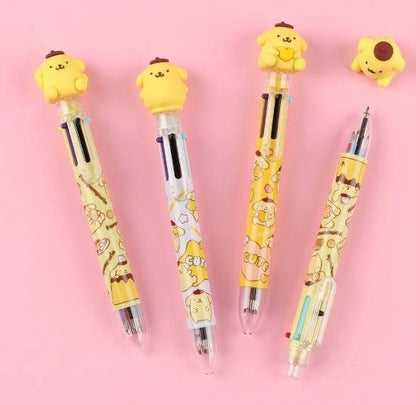 K-Wonderland Sanrio PomPomPurin 6 Color Ball Point Pencil- 0.7mm