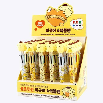K-Wonderland Sanrio PomPomPurin 6 Color Ball Point Pencil- 0.7mm