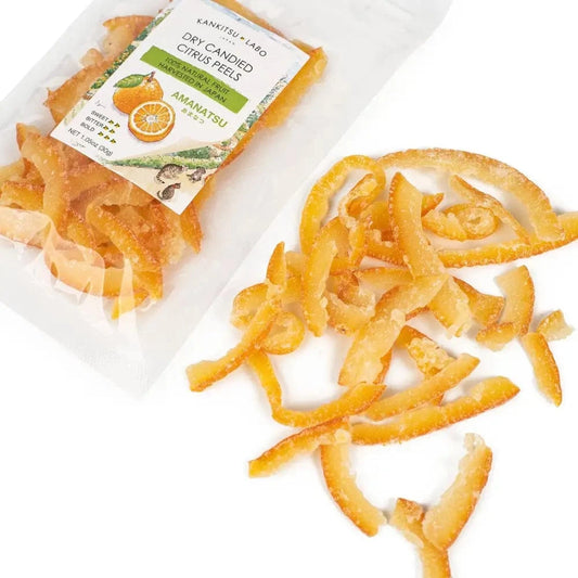 KANKITSU LABO Candy & Chocolate Dry Candied Japanese Citrus Peel | Amanatsu (あまなつ) | 1.05 oz