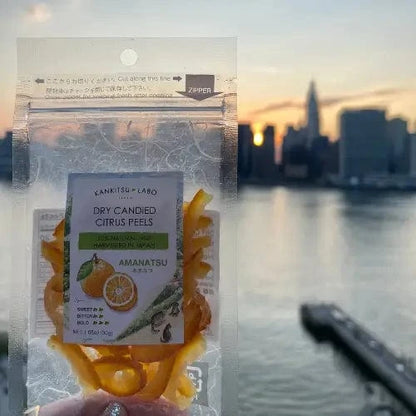 KANKITSU LABO Candy & Chocolate Dry Candied Japanese Citrus Peel | Amanatsu (あまなつ) | 1.05 oz