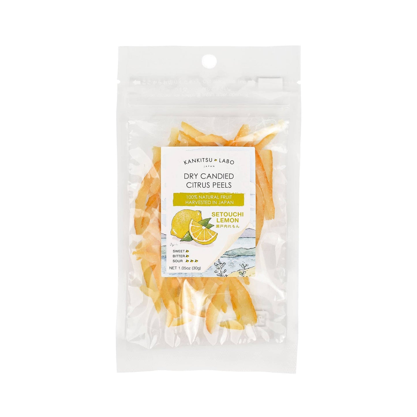 KANKITSU LABO Candy & Chocolate Dry Candied Japanese Citrus Peel | Setouchi Lemon (瀬戸内れもん) |