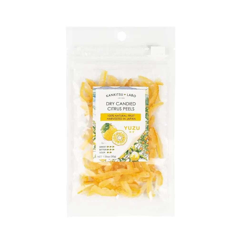 KANKITSU LABO Candy & Chocolate Dry Candied Japanese Citrus Peel | Yuzu (ゆず) | 1.05 oz Bags