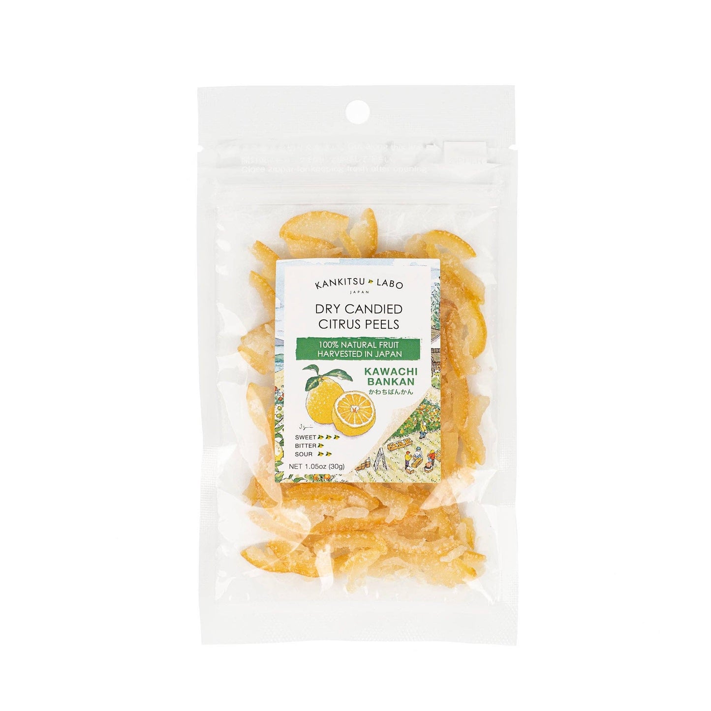 KANKITSU LABO Dry Candied Japanese Citrus Peel | Kawachi Bankan (かわちばんかん)