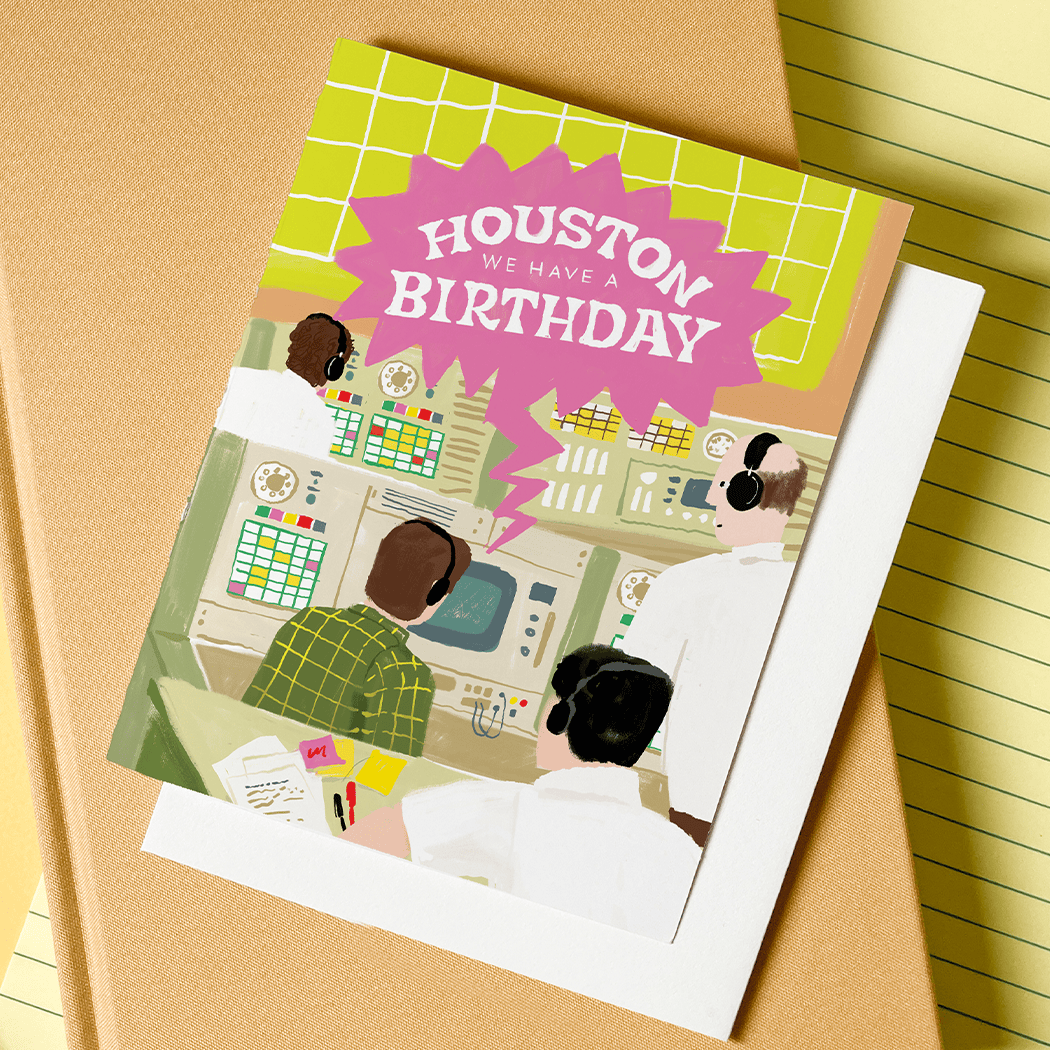 Karen Schipper Houston, We Have a Birthday – Funny Space Birthday Card