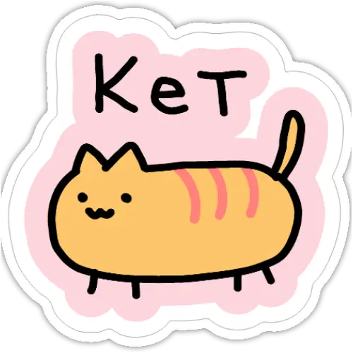 Ket - Poorly Drawn Cat 2’’ Vinyl Sticker - Decorative Stickers