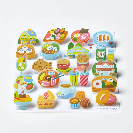 KING JIM Pens POP-UP Stickers - 3D Decorative Stickers: Gourmet