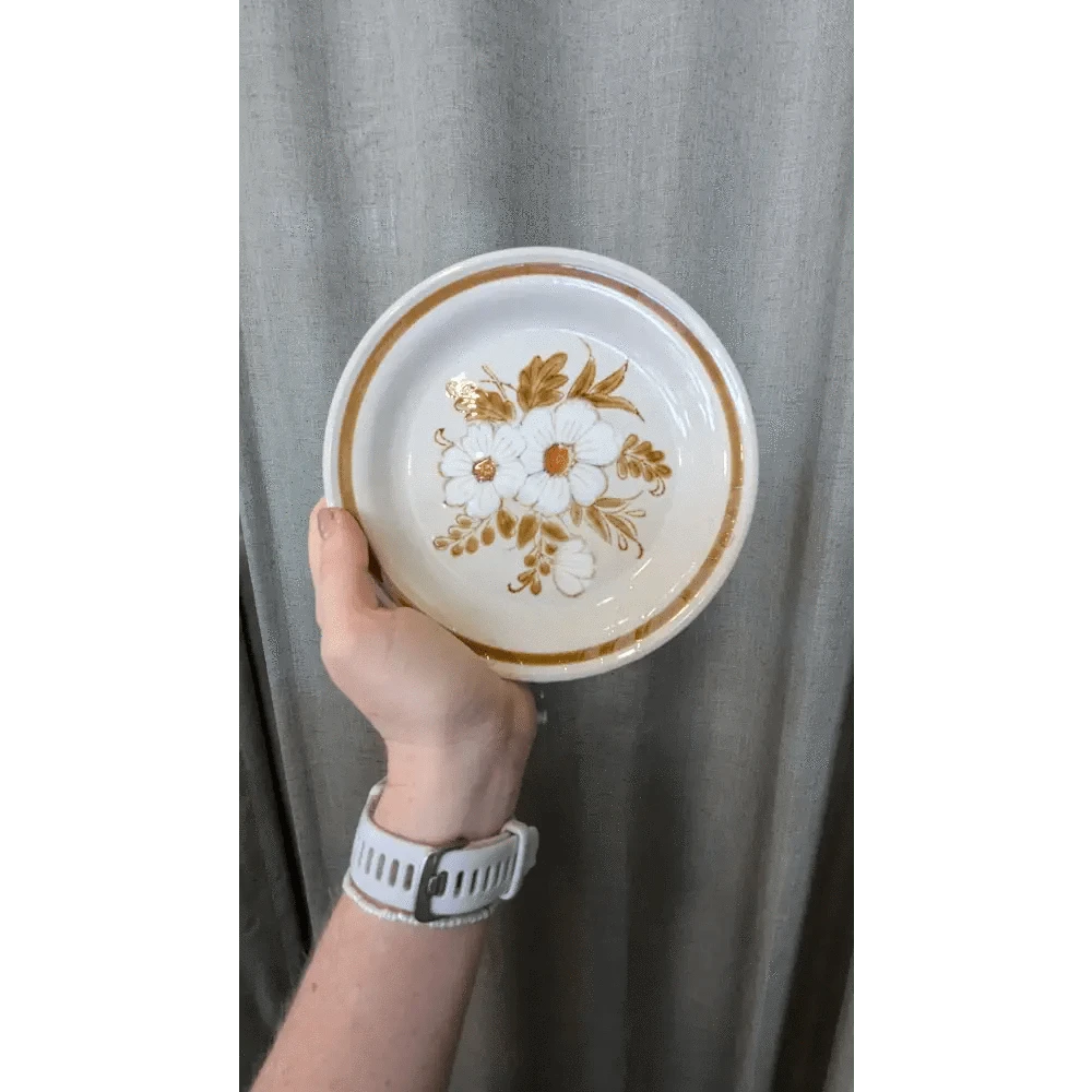 Kinkan Gifts Bowls, Plates & Dishes Vintage floral Japanese Stoneware plate