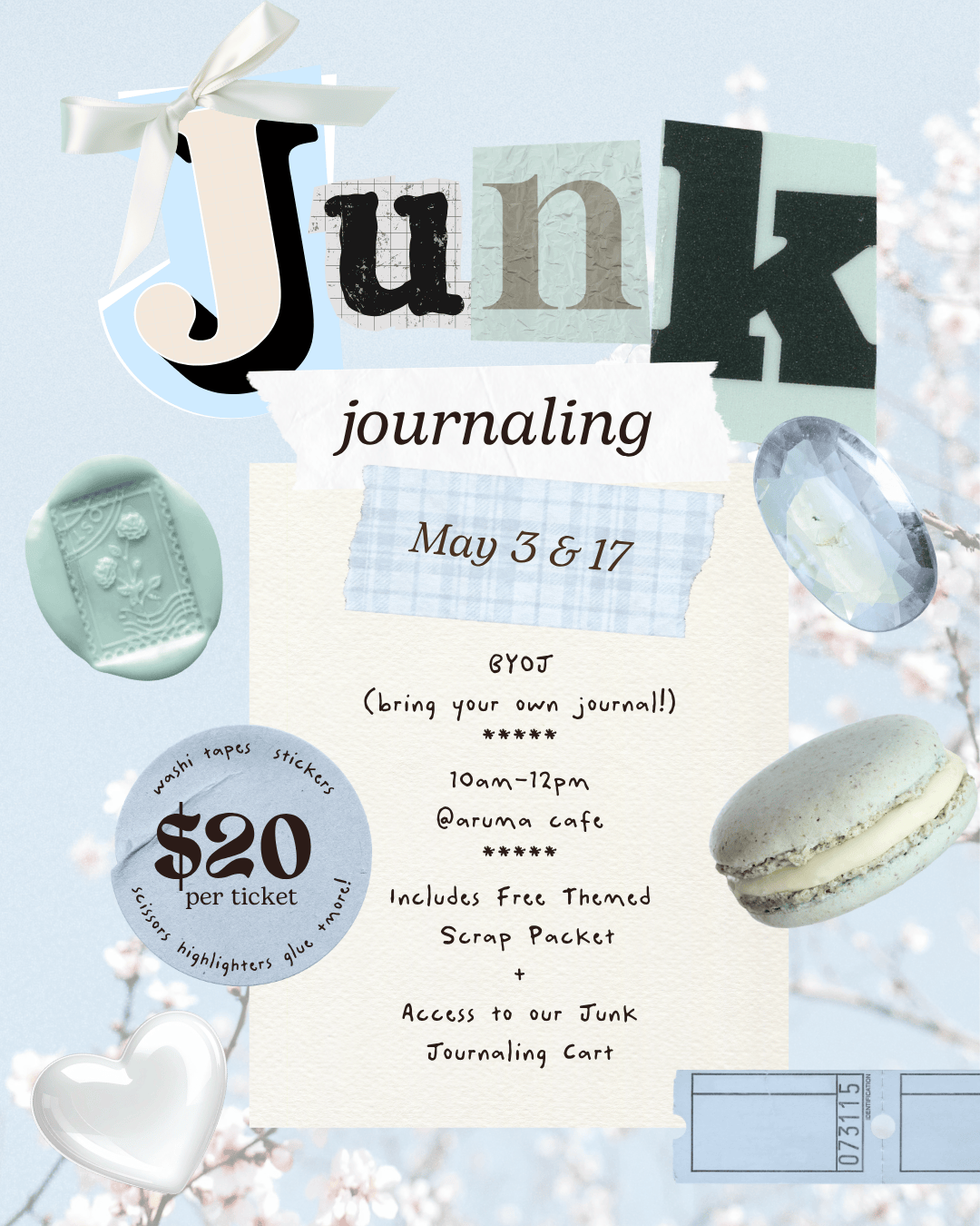 Kinkan Gifts Ticket Junk Journaling Class - May 3
